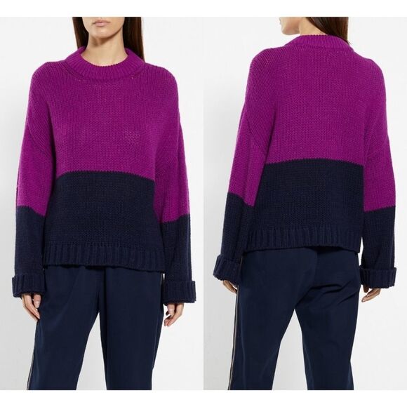 XIRENA Alpaca Oversized Round Neck Jumper Sweater Purple - Picture 9 of 9